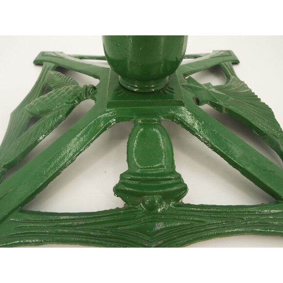 Vintage Green Cast Iron 11x11 German Christmas Tree Stand - Picture 11 of 14